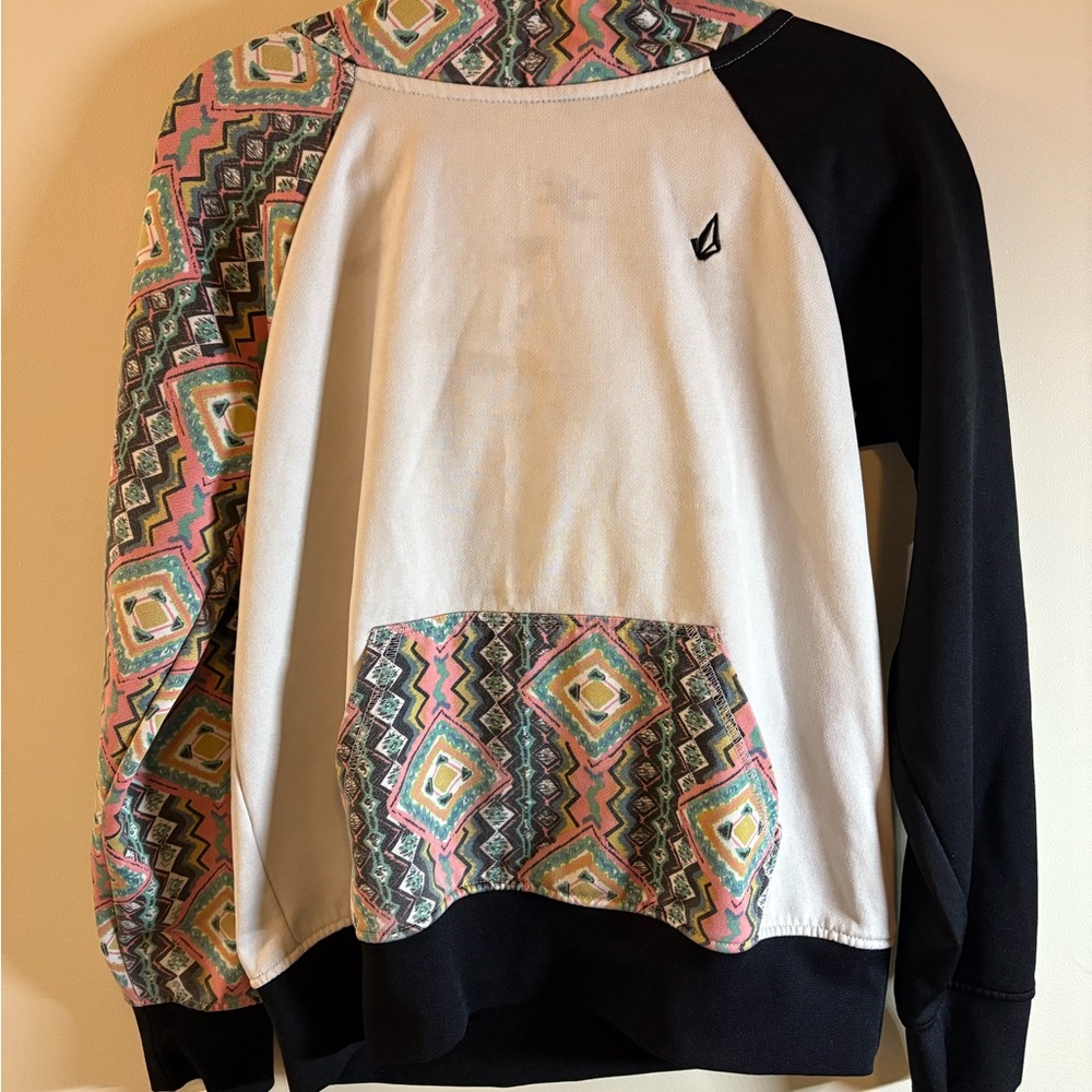 Volcom Black and Multicolor Patterned Women's Sweater